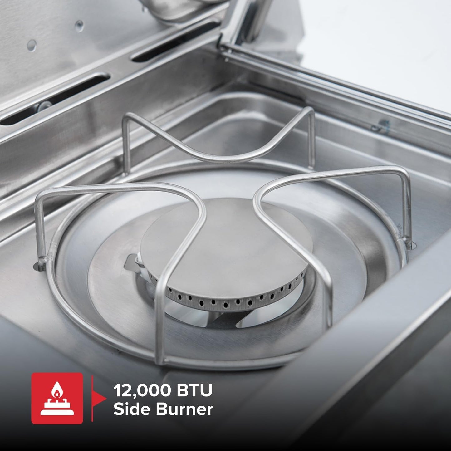 Propane 4 Burner Gas Grill, 2-In-1 Charcoal Tray with Side Burner | Offers 60000 BTUs, Built-In Thermometer, Electronic Ignition, 626 SQ In Cooking Space, Enclosed Storage, 4 Wheel Transport