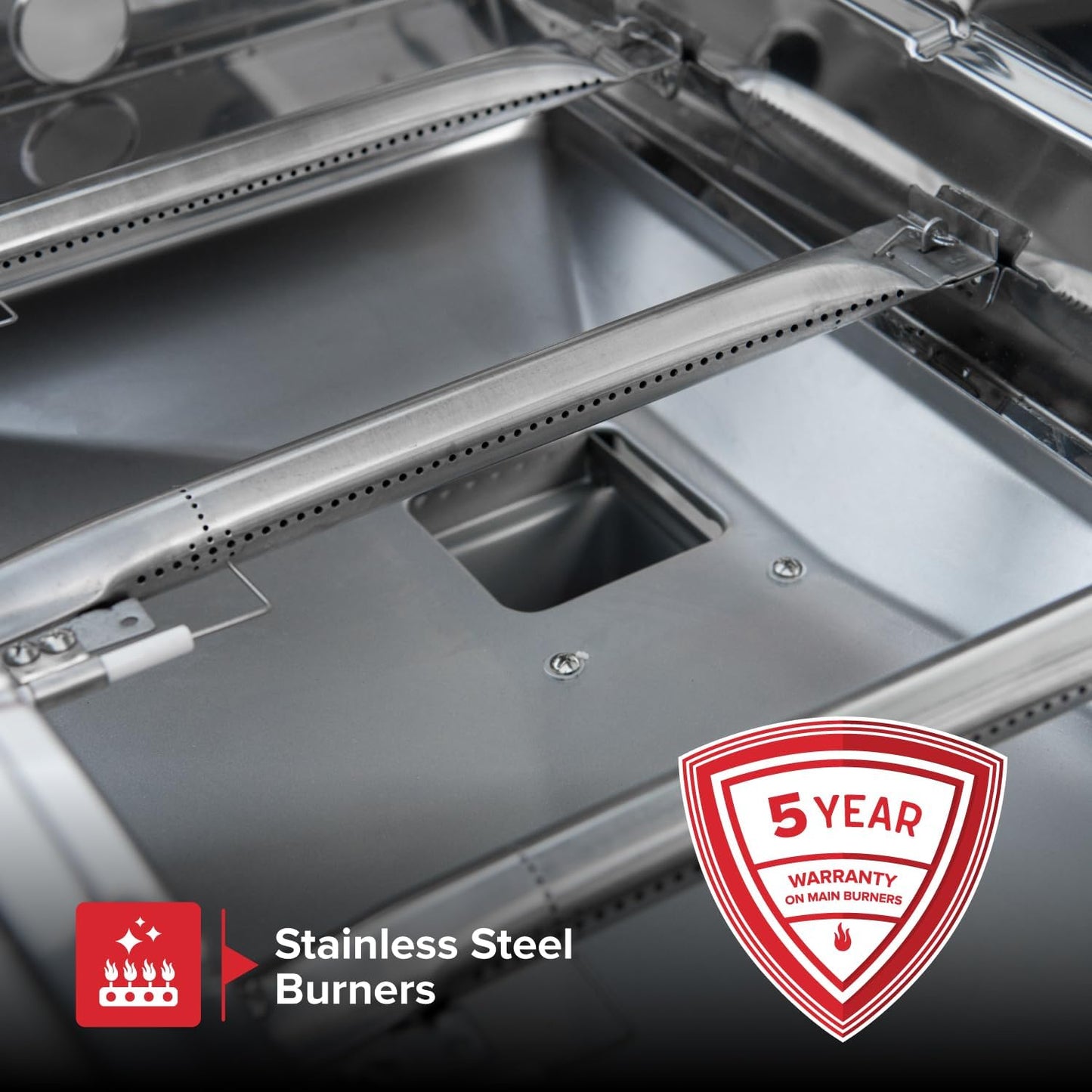 Propane 4 Burner Gas Grill, 2-In-1 Charcoal Tray with Side Burner | Offers 60000 BTUs, Built-In Thermometer, Electronic Ignition, 626 SQ In Cooking Space, Enclosed Storage, 4 Wheel Transport